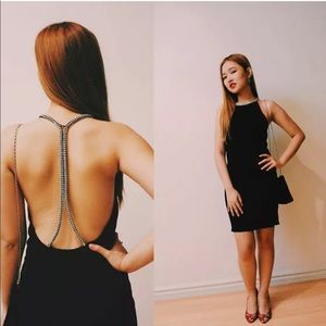 Zara knit open back diamonte dress